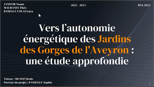 Projet SENMBA 2023 - Vers l'autonomie énergétique des Jardins des Gorges de l'Aveyron : une étude approfondie
