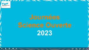 Journées Science Ouverte 2023 du 27 au 29 novembre